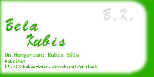 bela kubis business card